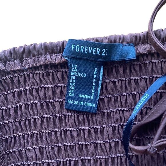 NWOT 2 piece bundle, Forever 21 brown and black silk tops - Picture 5 of 9